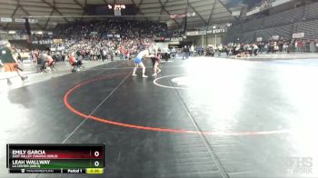 Girls 1B/2B/1A/2A 100 Cons. Round 2 - Leah Wallway, La Center (Girls) vs Emily Garcia, East Valley (Yakima) (Girls)