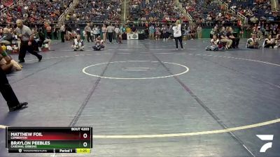 4A 157 lbs Quarterfinal - Matthew Foil, Lumberton vs Braylon Peebles, Cardinal Gibbons