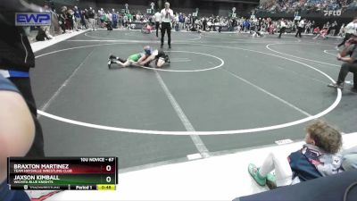 67 lbs Quarterfinal - Braxton Martinez, Team Haysville Wrestling Club vs Jaxson Kimball, Wichita Blue Knights