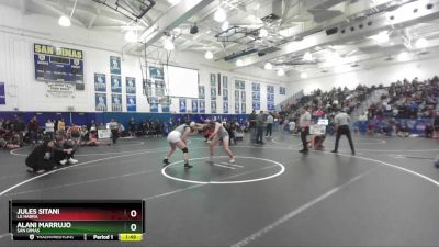 140 lbs Champ. Round 1 - Jules Sitani, La Habra vs Alani Marrujo, San Dimas