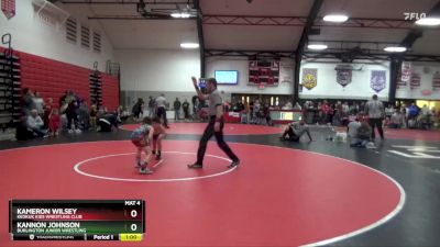 Semifinal - Kameron Wilsey, Keokuk Kids Wrestling Club vs Kannon Johnson, Burlington Junior Wrestling