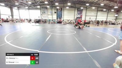 120 lbs Rr Rnd 3 - Bentley Ritenour, All-American Wrestling Club vs Bradley Shaver, Team Bro