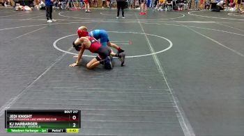 52 lbs Semifinal - Jedi Knight, Smith Mountain Lake Wrestling Club vs Kj Harbarger, Roughhouse / Hempfield