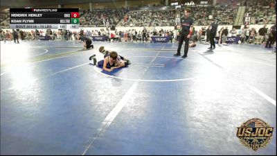 70 lbs Round Of 32 - Hendrix Henley, Chickasha Youth Wrestling vs Koah Flynn, Bridge Creek Youth Wrestling