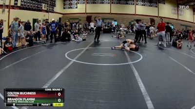 80 lbs Cons. Round 1 - Brandon Flamini, High Pace Wrestling Club vs Colton Buchness, Mavericks