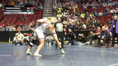 1A-285 lbs Semifinal - Trenton Warner, Nodaway Valley vs Tyler Sulsberger, Westwood, Sloan
