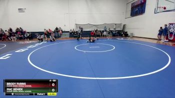 80 lbs Cons. Semi - Brody Farris, Clear Creek Middle School vs Mac Beniek, Clear Creek Middle School