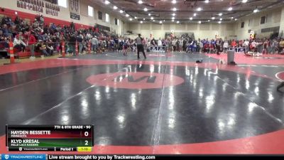 90 lbs Cons. Round 3 - Klyd Kresal, Mille Lacs Raiders vs Hayden Bessette, Minnesota