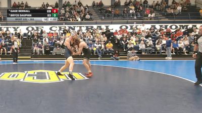 165 lbs Semifinal - Bryce Dauphin, Central Oklahoma vs Gage Bernall, Central Missouri