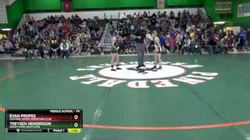 70 lbs Semifinal - Evan Propes, Eastside United Wrestling Club vs Treysen Henderson, Green River Grapplers