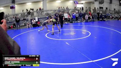 90 lbs Semifinal - Iker Daniel Valencia, All American Wrestling Club vs Colby Dudding, Panhandle RTC