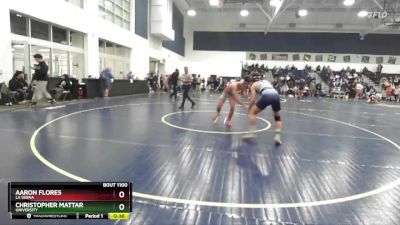 157 lbs Cons. Round 5 - Aaron Flores, La Serna vs Christopher Mattar, University