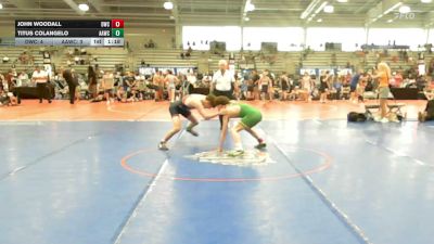 120 lbs Round Of 64 - John Woodall, Doughboy Black - HSB vs Titus Colangelo, All American Wrestling Club - HSB