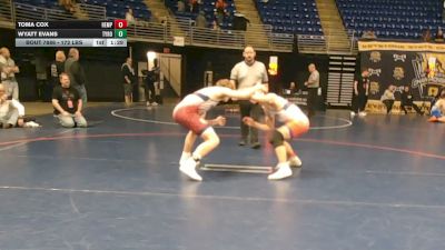 172 lbs Quarterfinal - Toma Cox, Hempfield vs Wyatt Evans, Tyrone Christian