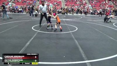 50 lbs Cons. Round 3 - Caroline Kriegbaum, Abilene Kids Wrestling Club vs Payton Robertson, Wildcat Wrestling Club