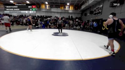 215 lbs Quarterfinal - Michael Baeza, San Dimas vs Sean Flores, Montclair