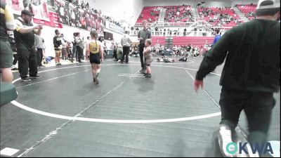 55 lbs Consi Of 8 #2 - Kohen Kirby, Rough Riders vs Tre Hartfield 4, OKC Saints Wrestling