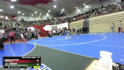 115 lbs 7th Place Match - Leeah Sauter, Bardstown vs Lily Dibbern, Franklin Central Wrestling Club