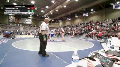 2A 285 lbs Cons. Round 2 - Iverson Burton, Parowan vs Deagan Allen, Kanab