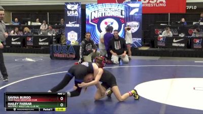 62 lbs Semifinal - Savina Burgo, Team Tulsa Wrestling Club vs Hailey Farrar, Westerly Wrestling Club Inc.