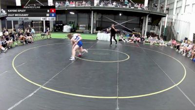 115 lbs Kaydie Epley, Indiana vs Lilly McCleary, Missouri