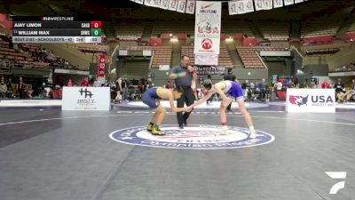 Schoolboys - 105 lbs Cons. Round 3 - Wyatt Valice, USA Gold Wrestling Club vs Jose Breceda