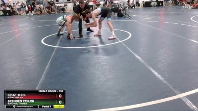 130 lbs Champ. Round 1 - Cruz Hezel, Roundtree WA vs Brenden Taylor, Bouchard Trained