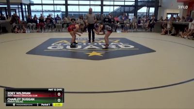 J-3 lbs Quarterfinal - Zoey Wildman, West Branch Wrestling Club vs Charley Duggan, Marion Wolves