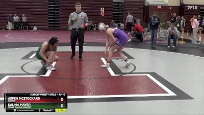 JV-16 lbs Round 1 - Aspen McStockard, AGWSR vs Kalina Mayer, Cedar Rapids Kennedy