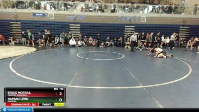 90 lbs Semifinal - Brigg Morrill, Fighting Squirrels vs Damian Leon, Marsing