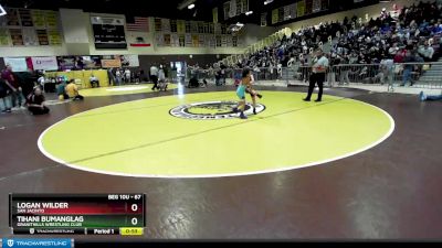 67 lbs Quarterfinal - Logan Wilder, San Jacinto vs Tihani Bumanglag, Granithills Wrestling Club