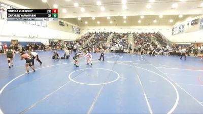 140 lbs Cons. Round 1 - Sophia Zhilinsky, El Camino Real Charter vs Zhaylee Yamanashi, Cerritos