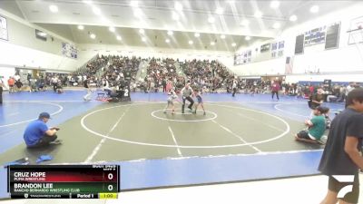 67 lbs Cons. Round 3 - Brandon Lee, Rancho Bernardo Wrestling Club vs Cruz Hope, Puma Wrestling