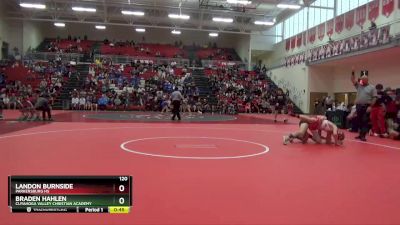 120 lbs Cons. Round 1 - Braden Hahlen, Cuyahoga Valley Christian Academy vs Landon Burnside, Parkersburg HS