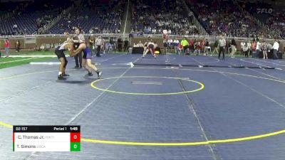 D2-157 lbs Semifinal - Cory Thomas Jr., Pontiac HS vs Timothy Simons, OA Carlson HS