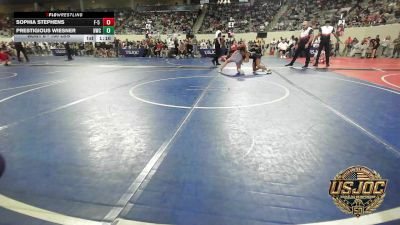 100 lbs Round Of 16 - Sophia Stephens, F-5 Grappling vs Prestigious Wiesner, Hays Wrestling Club