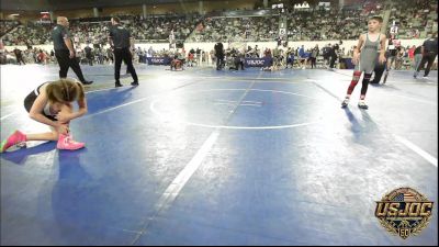 70 lbs Consi Of 16 #2 - Boone Hayes, Weatherford Youth Wrestling vs Josie Cink, Husky Wrestling Club
