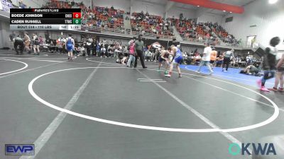 110 lbs Quarterfinal - Boede Johnson, Checotah Matcats vs Caden Russell, Team Tulsa Wrestling Club