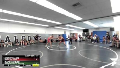 144 lbs Champ. Round 1 - Isaiah Vasquez, Downey Highschool Wrestling vs Jeremy Valdez, Servite High School