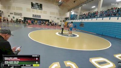 147-155 lbs Round 2 - Dallon Lara, Worland Middle School vs Emiliano Silva, Lovell Middle School