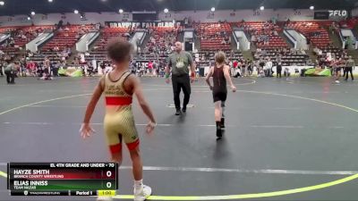 70 lbs Cons. Semi - Hayze Smith, Branch County Wrestling vs Elias Inniss, TEAM NAZAR