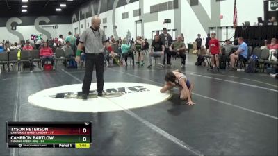 70 lbs Placement Matches (8 Team) - Tyson Peterson, LAW/Crass Wrestling(WI) vs Cameron Bartlow, Minions Green (GA)