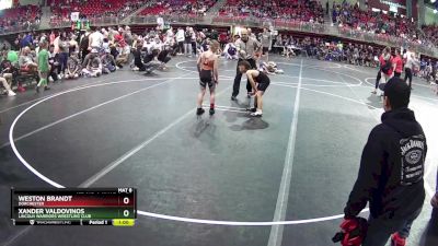 70 lbs Cons. Round 2 - Xander Valdovinos, Lincoln Warriors Wrestling Club vs Weston Brandt, Dorchester