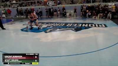 120 lbs Cons. Semi - Vincent Robinson, Avalanche Wrestling Association vs Wyatt Wilson, Pioneer Grappling Academy