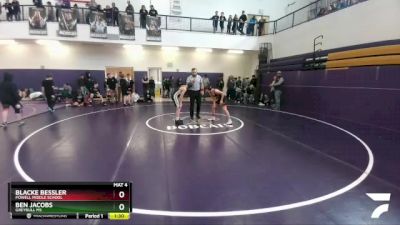 98 lbs Quarterfinal - Ben Jacobs, Greybull MS vs Blacke Bessler, Powell Middle School