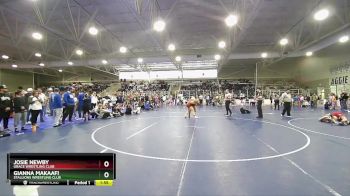 140 lbs Champ. Round 1 - Gianna Makaafi, Stallions Wrestling Club vs Josie Newby, Grace Wrestling Club