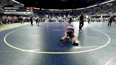 125 lbs 7th Place - Brianna Frawley, Girard vs Abby Williard, Manheim Township