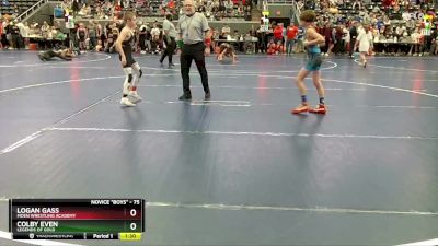 75 lbs Semifinal - Colby Even, Legends Of Gold vs Logan Gass, Moen Wrestling Academy