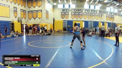 132 lbs Champ. Round 3 - Lucas Drone, Claw Wrestling vs Anthony Dicks, Sunshine RTC