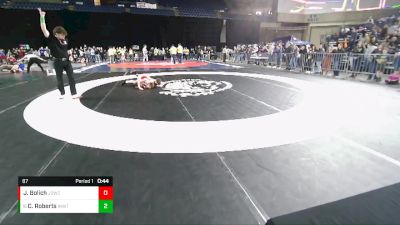 87 lbs Quarterfinal - Colton Roberts, Inland Northwest Wrestling Training Center vs Jake Bolich, Junkyard Dogs Wrestling Club